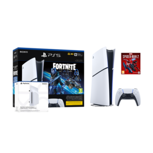 PlayStation 5 Slim Digital Edition D chassis+Playstation Disc drive+ +Fortnite VCH+Marvel"s Spider-Man 2 St. E.VCH 1000045170MSM2V2